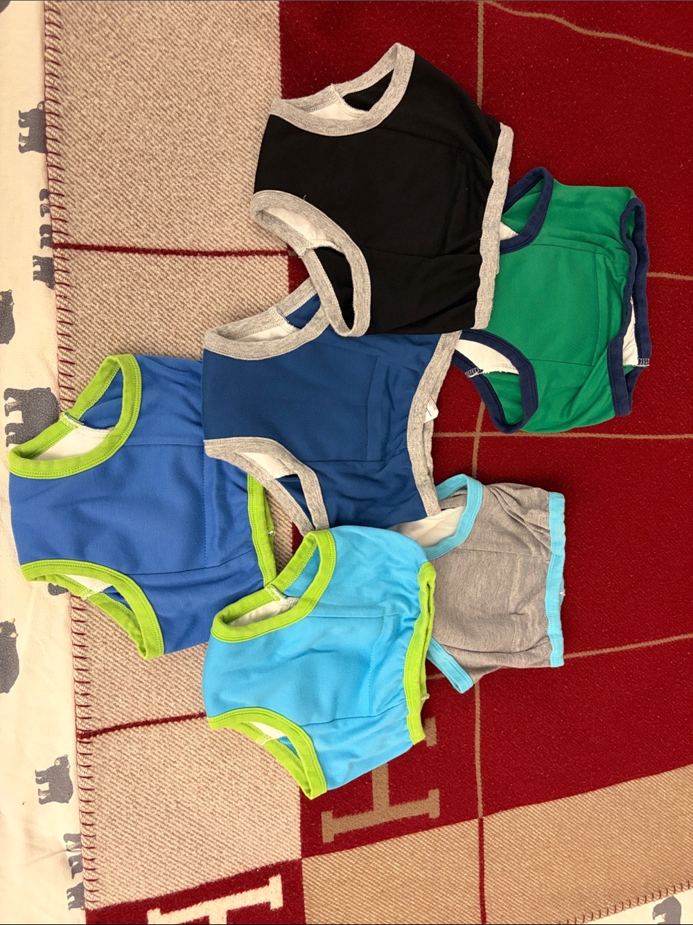 Assorted Boys' potty training padded panties- Blue, Green, Black, Gray